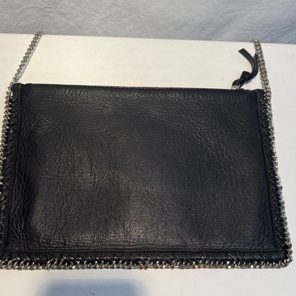 TOPSHOP Made in India Black Leather Floral Embroidered Chain Clutch - Picture 3 of 14